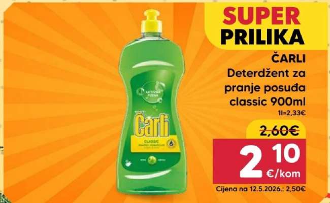 ČARLI Deterdžent za pranje posuda classic 900ml