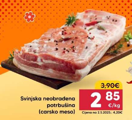 Svinjska neobrađena potrbušina (carsko meso)