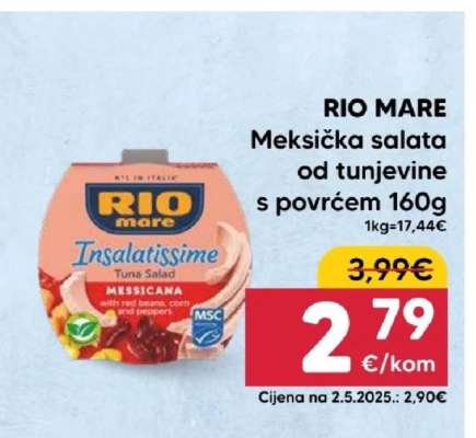 RIO MARE Meksička salata od tunjevine s povrćem 160g