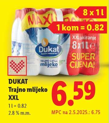 Dukat Trajno mlijeko XXL