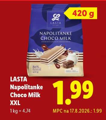 LASTA Napolitanke Choco Milk XXL