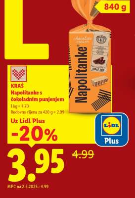 Napolitanke s čokoladnim punjenjem