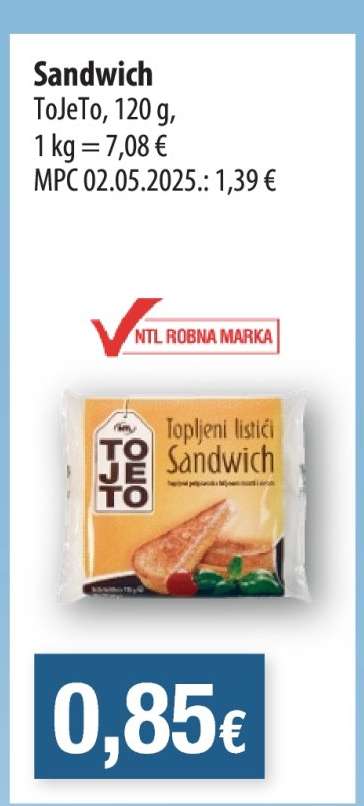 Sandwich ToJeTo, 120 g