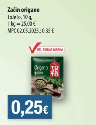 Začin origano