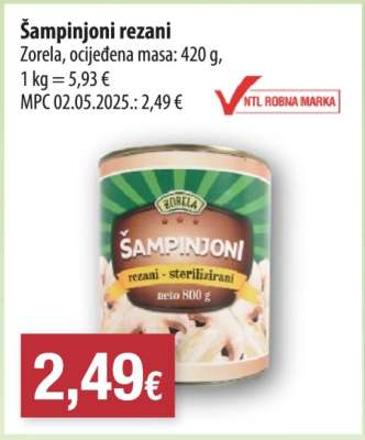 Šampinjoni rezani