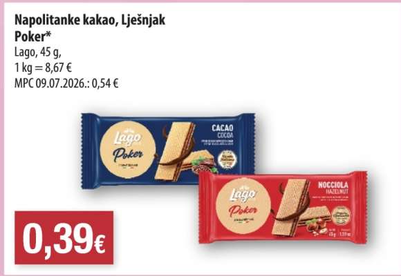 Napolitanke kakao, Lješnjak Poker
