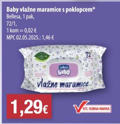 Baby vlažne maramice s poklopcem
