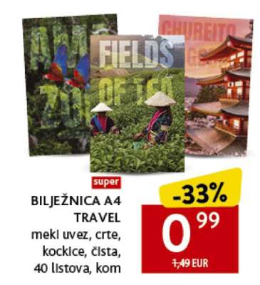 BILJEŽNICA A4 TRAVEL