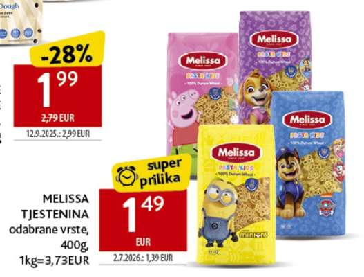 MELISSA TJESTENINA odabrane vrste, 400g