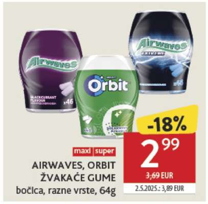 AIRWAVES, ORBIT ŽVAKAĆE GUME