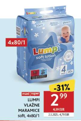 LUMPI vlažne maramice soft 4x80 1