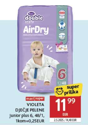 VIOLETA DJEČJE PELENE Junior plus 6, 48/1, 1kom=0,25EUR
