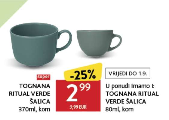 TOGNANA RITUAL VERDE ŠALICA