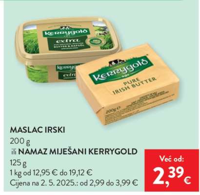 Maslac Irski 200g ili Namaz Miješani Kerrygold 125g
