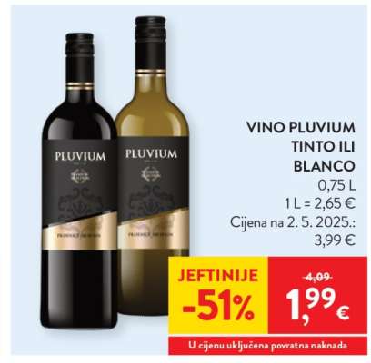 Vino Pluvium Tinto ili Blanco