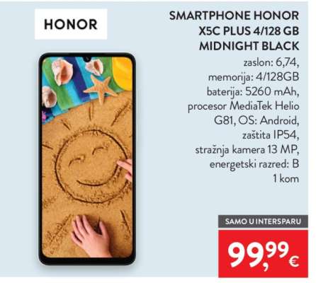 SMARTPHONE HONOR X5C PLUS 4/128 GB MIDNIGHT BLACK