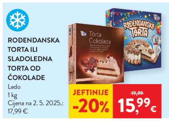 ROĐENDANSKA TORTA ILI SLADOLEDNA TORTA OD ČOKOLADE