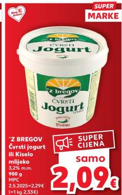 `Z BREGOV Čvrsti jogurt ili kiselo mlijeko