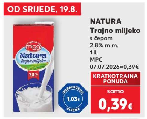NATURA Trajno mlijeko