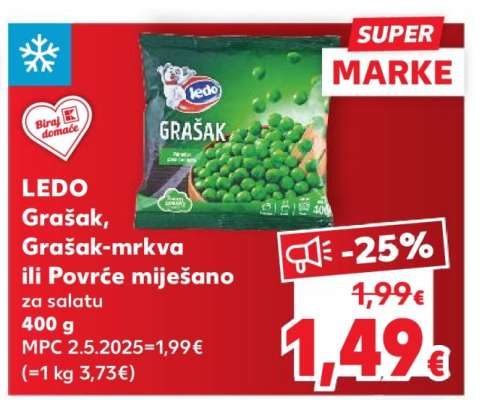 LEDO Grašak, grašak-mrkva ili povrće miješano