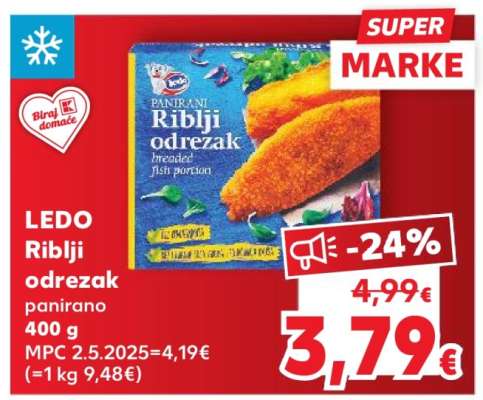 LEDO Riblji odrezak panirano 400 g