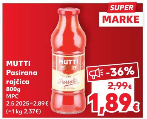 MUTTI Pasirana rajčica 800g