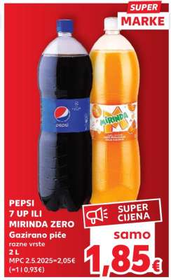 PEPSI, 7 UP ILI MIRINDA ZERO