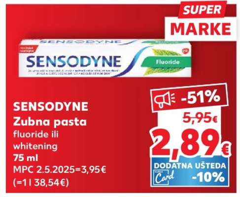 SENSODYNE Zubna pasta fluoride ili whitening 75 ml