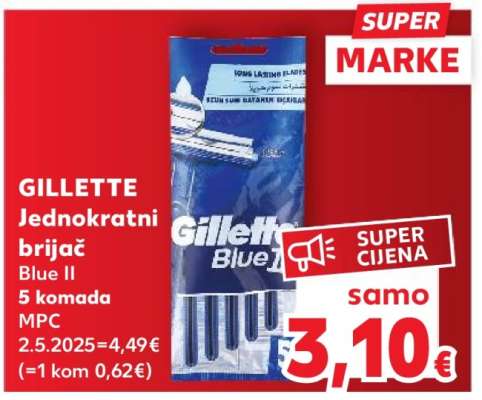 GILLETTE Jednokratni brijač Blue II