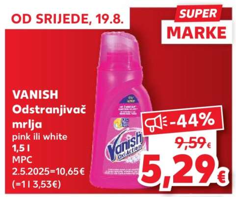 VANISH Odstranjivač mrlja pink ili white 1,5 l