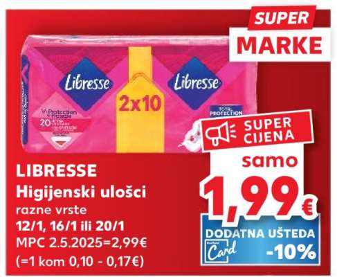 LIBRESSE Higijenski ulošci razne vrste