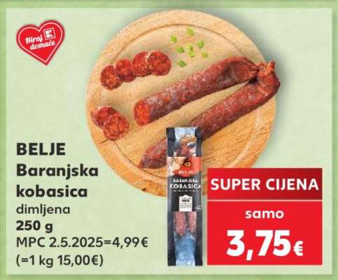 BELJE Baranjska kobasica dimljena