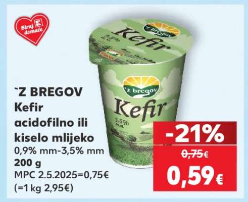 ´Z BREGOV Kefir, acidofilno ili kiselo mlijeko