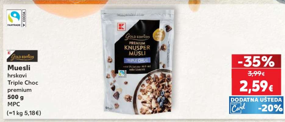 Muesli hrskavi Triple Choc premium 500 g