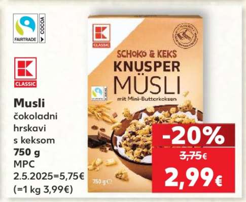 Musli čokoladni hrskavi s keksom