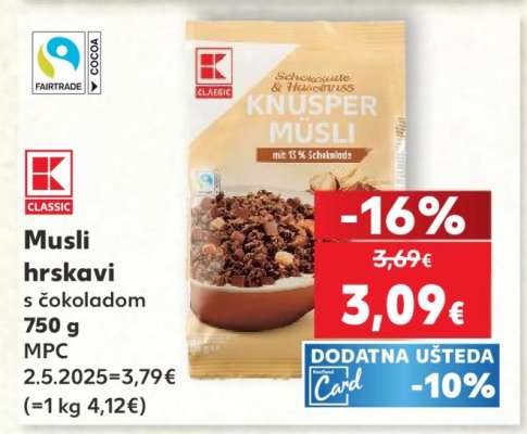 Musli hrskavi s čokoladom