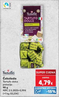 Čokolada Tartufo dolce pistacija