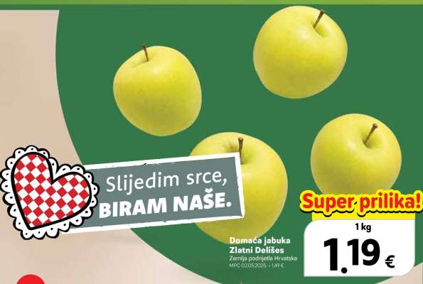 Domaća jabuka zlatni delišes