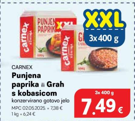 Punjena paprika ili grah s kobasicom