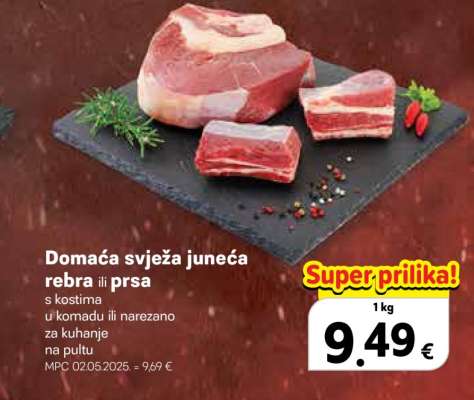 Domaća svježa juneća rebra ili prsa
