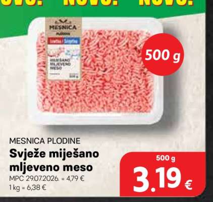 Svježe miješano mljeveno meso