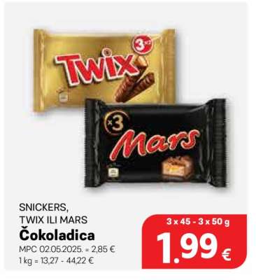 SNICKERS, TWIX ili MARS Čokoladica