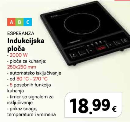 ESPERANZA Indukcijska ploča