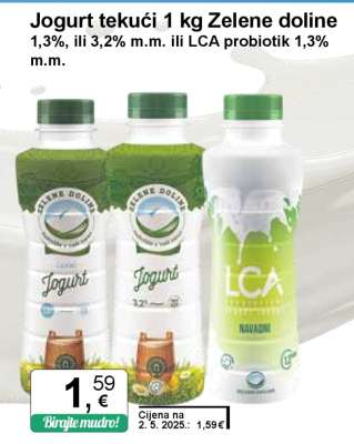 Jogurt tekući 1 kg Zelene doline