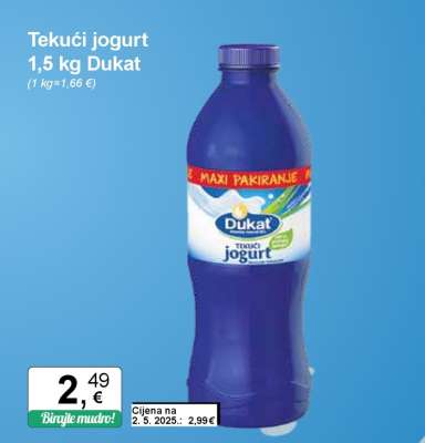 Tekući jogurt 1,5 kg Dukat