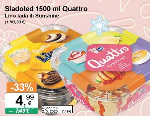 Sladoled 1500 ml Quattro