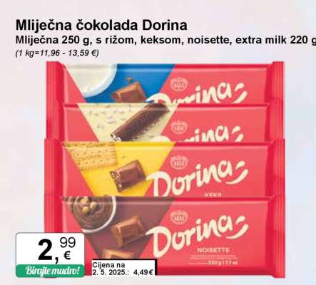 Mliječna čokolada Dorina