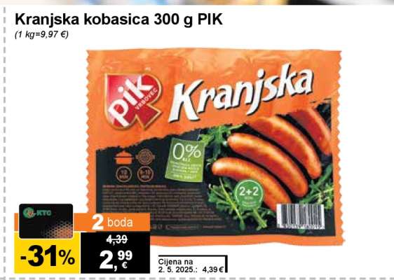 Kranjska kobasica 300 g PIK