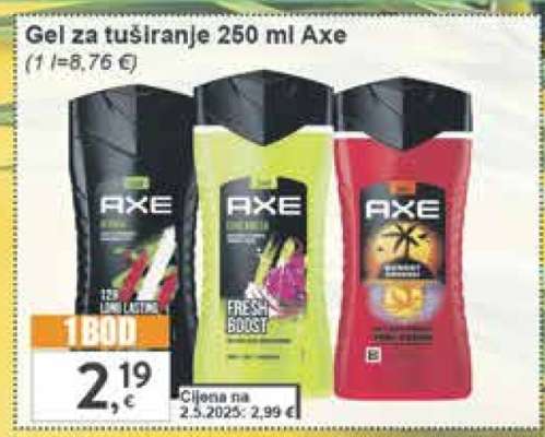 Gel za tuširanje 250 ml Axe