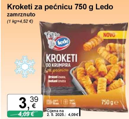 Kroketi za pećnicu 750 g Ledo zamrznuto